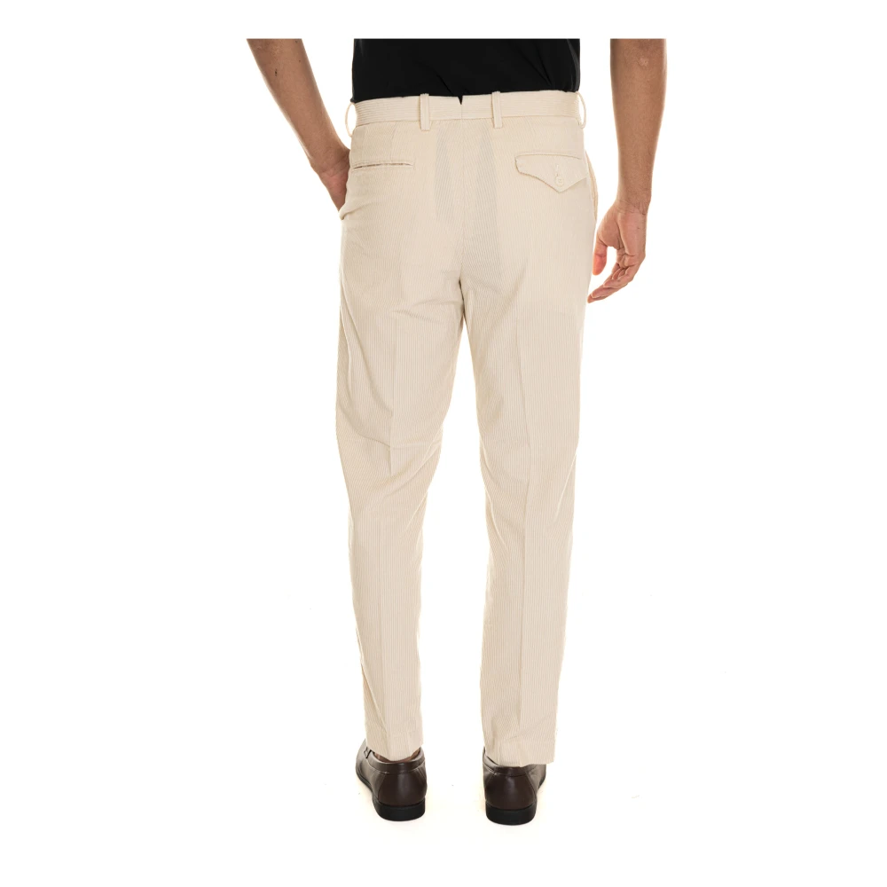 Hindustrie Fluwelen Chino Broek met Streepdetail Beige Heren