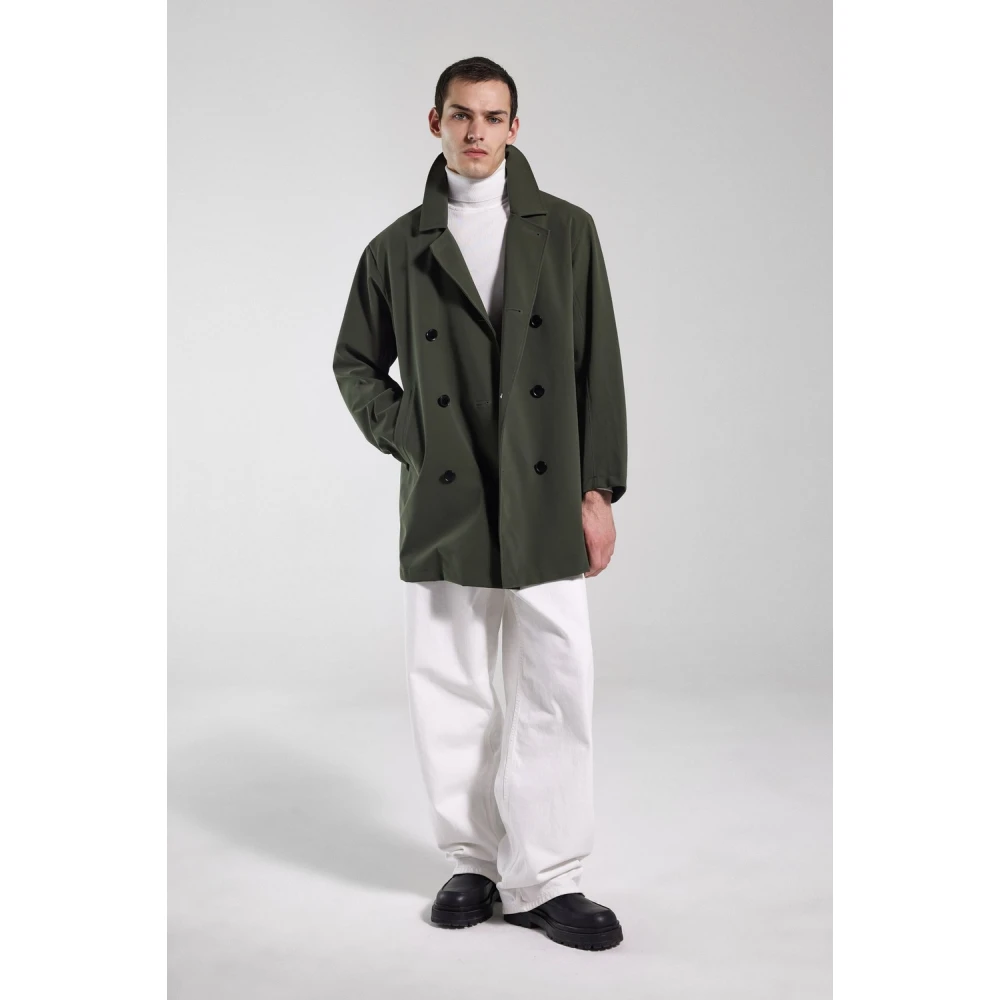 Stutterheim Klassieke Dubbel-Borst Regenjas Green Heren
