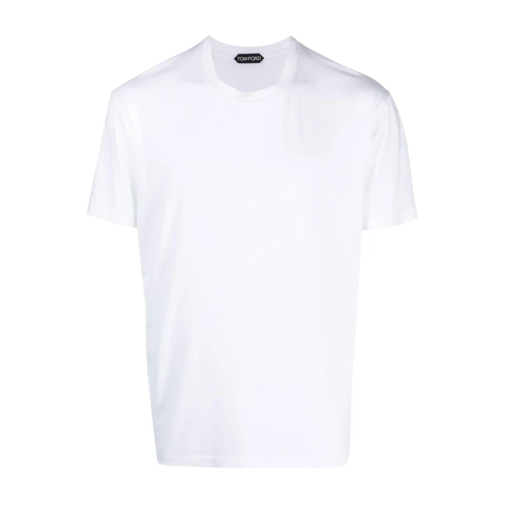 Tom Ford Men's White T-Shirts, Male,, Round-Neck T-Shirt Medium