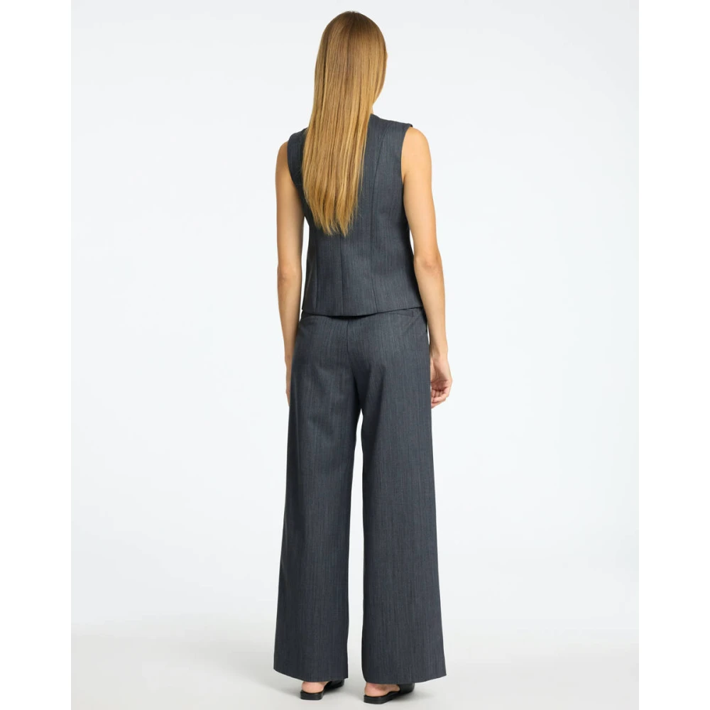 Selected Femme Slffenia HW Extra Wide Pant Gray Dames