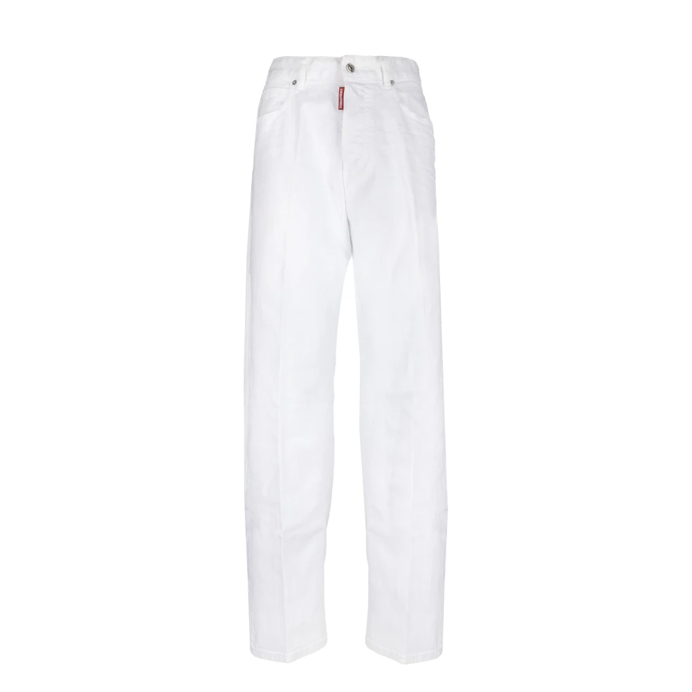Dsquared2 Witte Oversized Jeansbroek White Dames