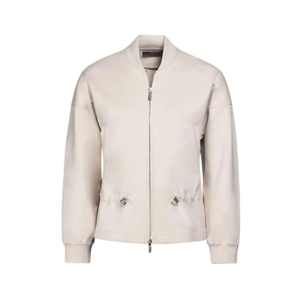 Moorer Women's Beige Bomber Jackets, Xs, Tija-It Bomber Sweatshirt