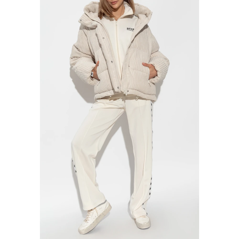 Golden Goose Corduroy Jas met Capuchon Beige Dames