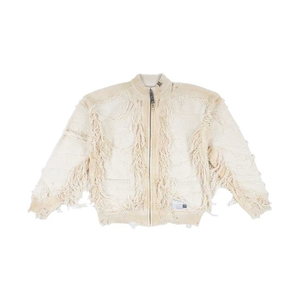 Mihara Yasuhiro Versleten Gebreide Vest Wit White Heren