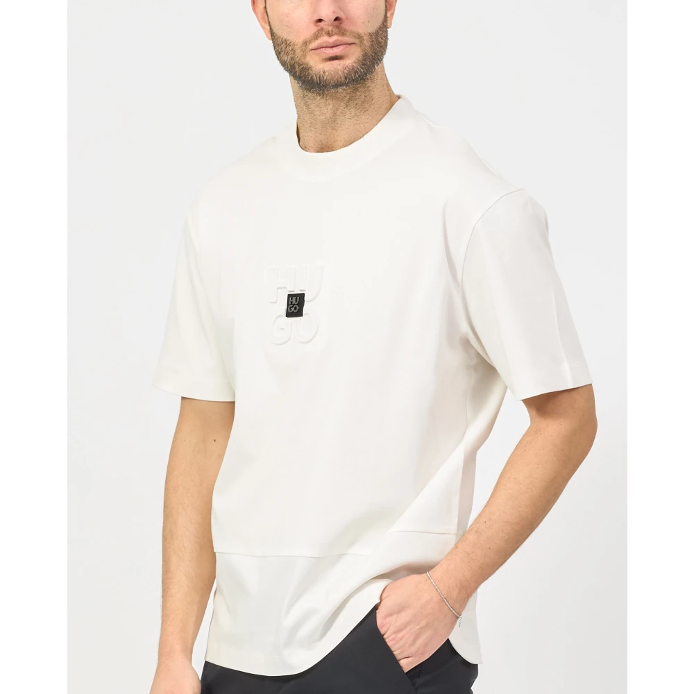 Hugo Boss Gelaagd Logo T-shirt Wit White Heren