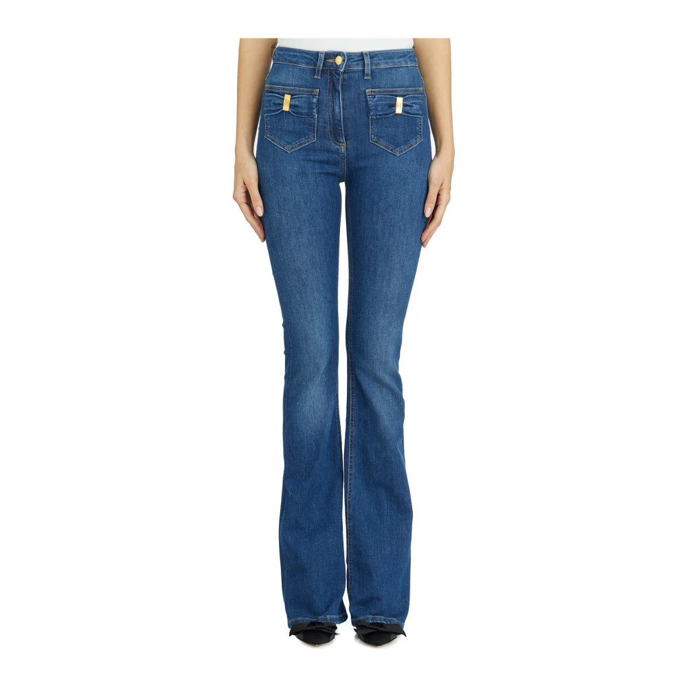 Elisabetta Franchi Denim Jeans met Zakken Blue Dames