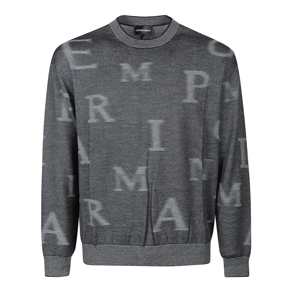 Emporio Armani Stijlvol Monogram Sweater Gray Heren