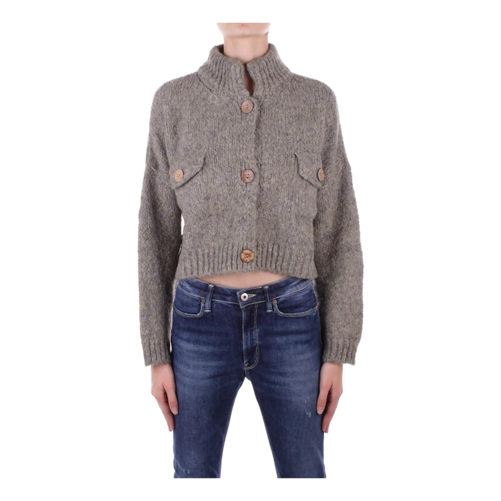 H2O Antraciet Cardigan Sweater met Front Logo Gray Dames