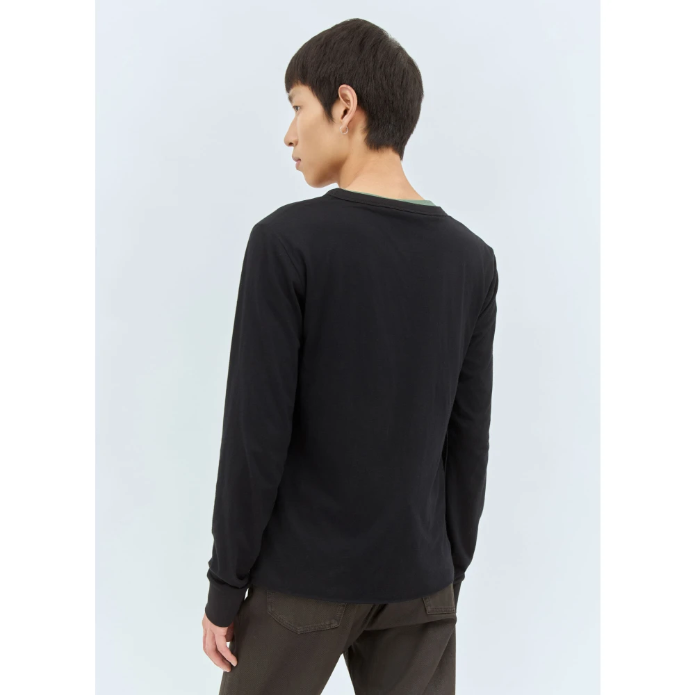 Dries Van Noten Gelaagd Katoenen Longsleeve T-shirt Black Heren