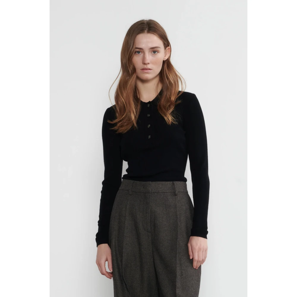 Heartmade Merino Wol Gebreide Trui Black Dames