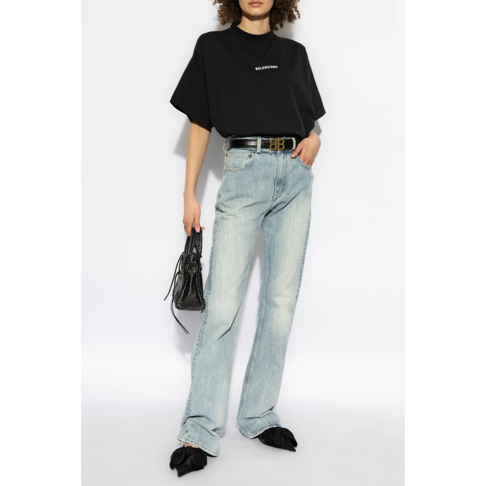Balenciaga T-shirt met Logo Black Dames