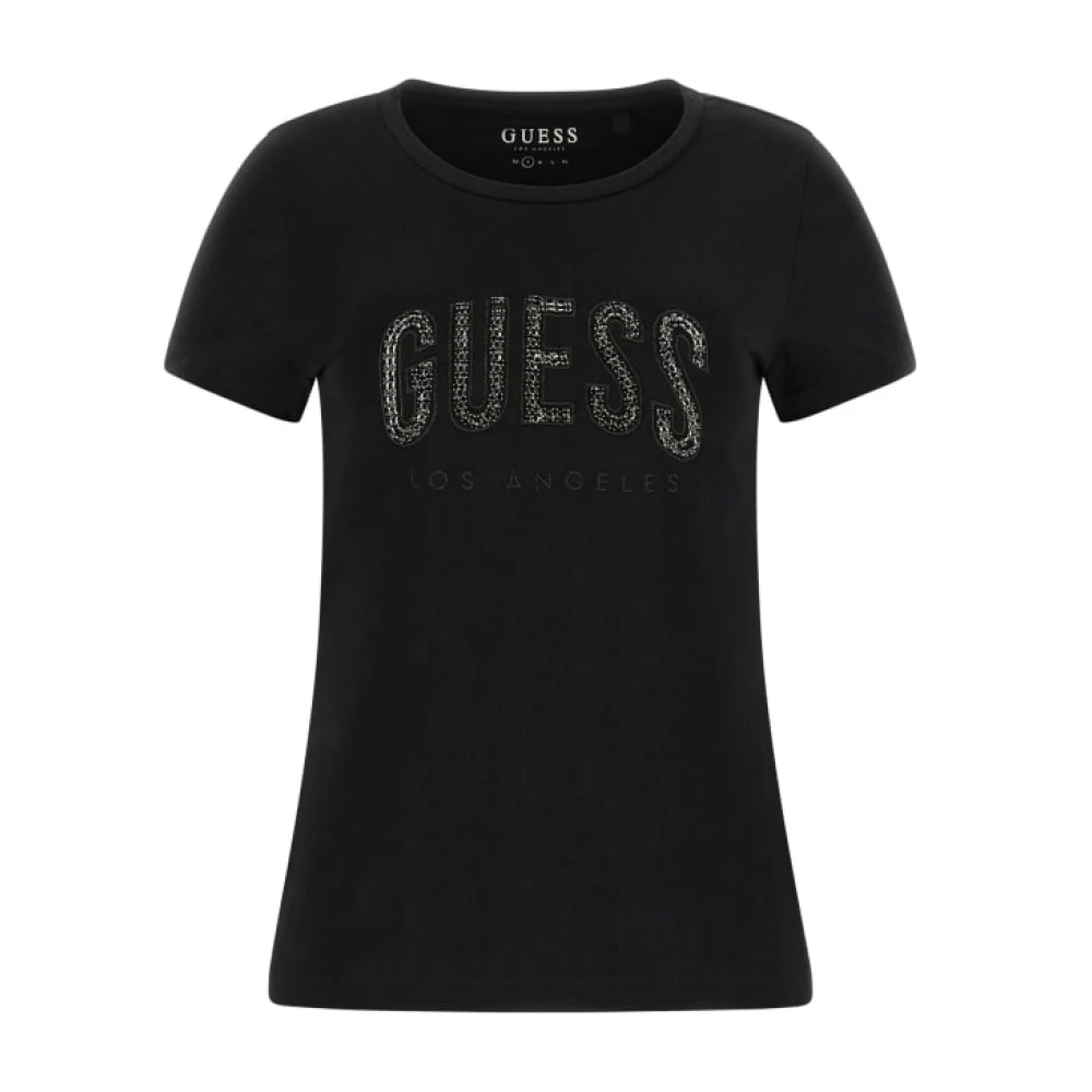Guess Zwart Logo Katoenen T-shirt Black Dames