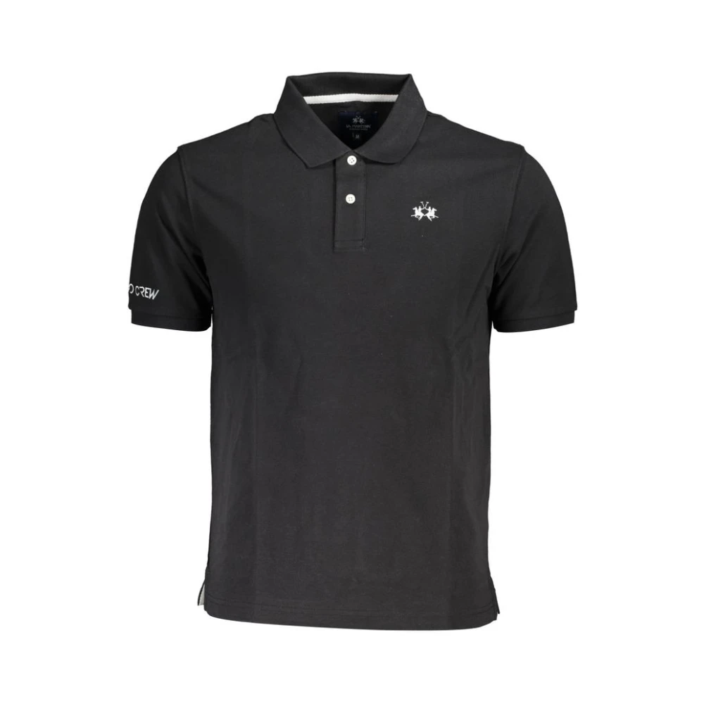 La Martina Short Sleeve Polo Shirt - Male - Polo Shirts - Black - M - Tops