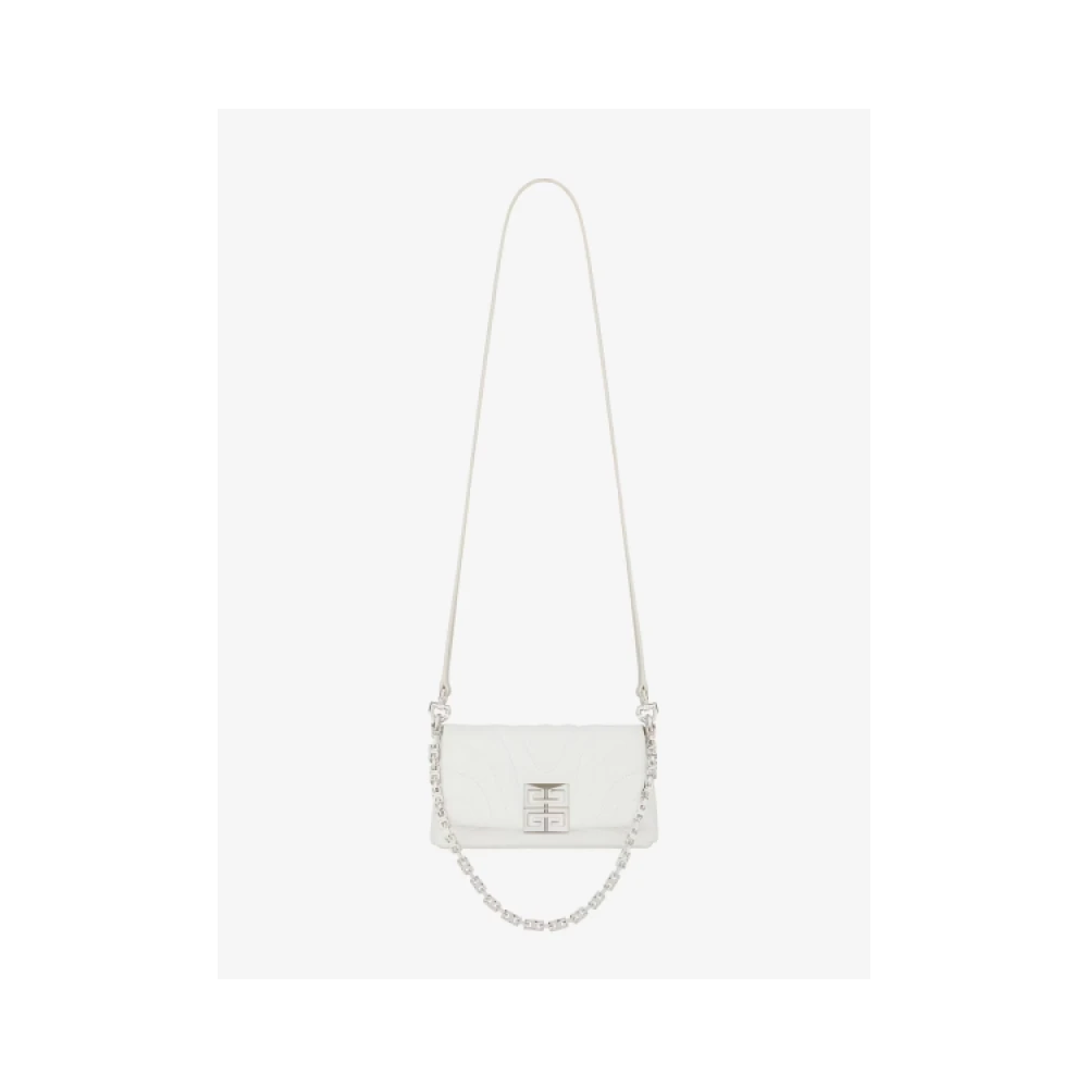 Givenchy Zachte Micro Schoudertas met G Cube Ketting White Dames