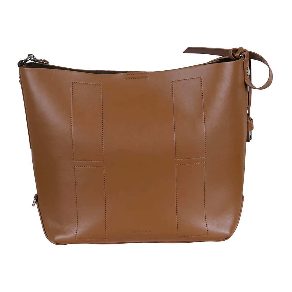 Hogan Leren Shoppingtas met H Charme Brown Dames