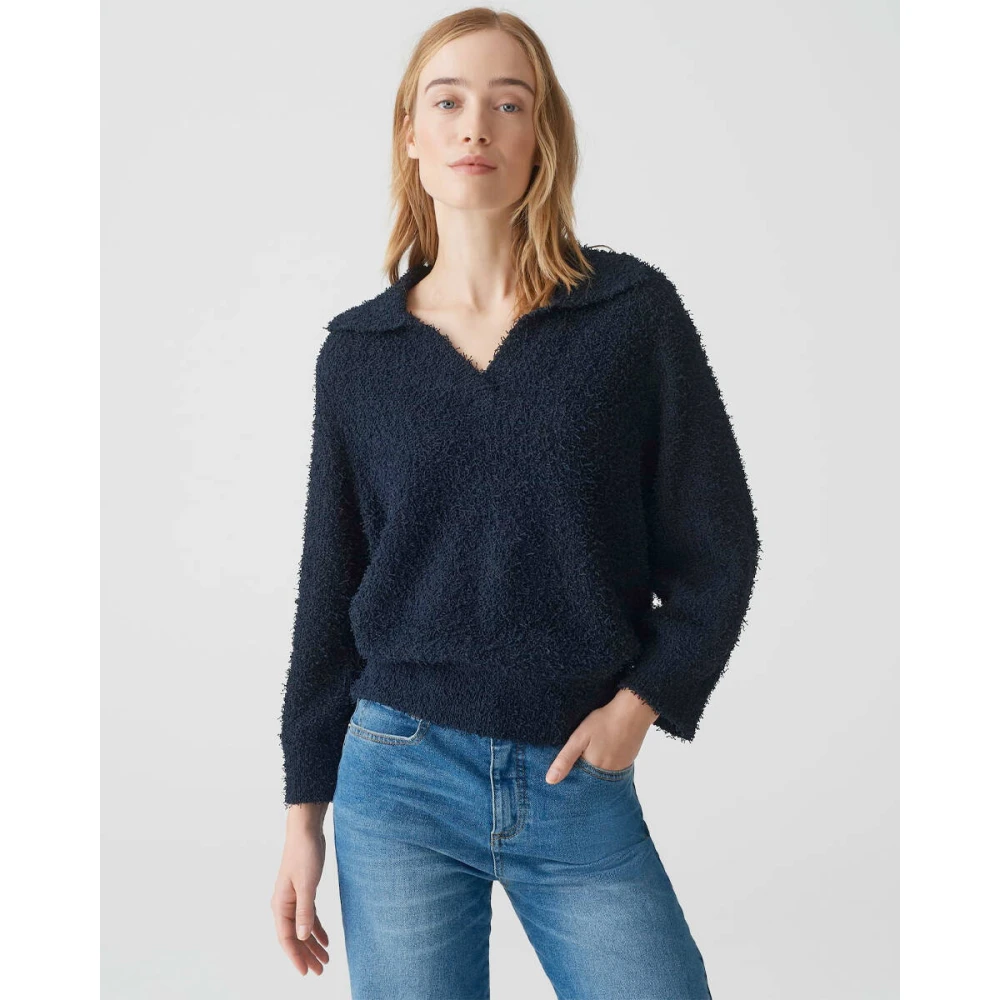 Opus Stijlvolle Pullover met Porasi Detail Blue Dames