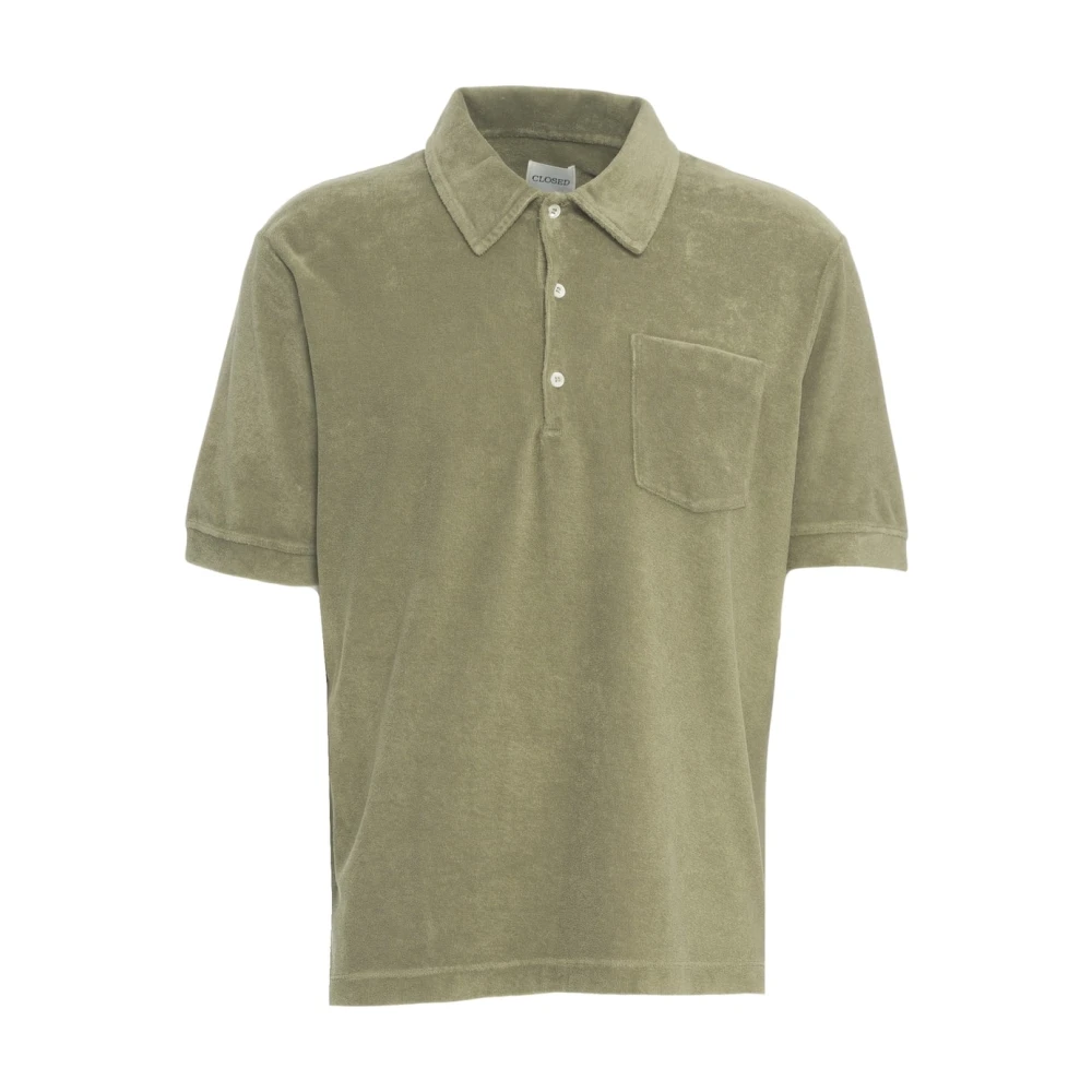 closed Groene Terry Polo Shirt Casual Stijl Green Heren