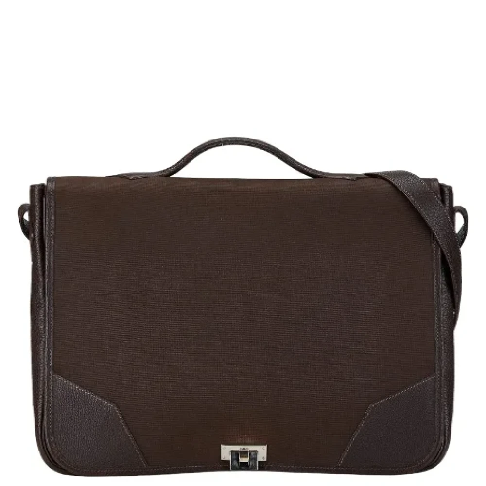 Hermès Vintage Pre-owned Canvas shoulder-bags Brown Dames