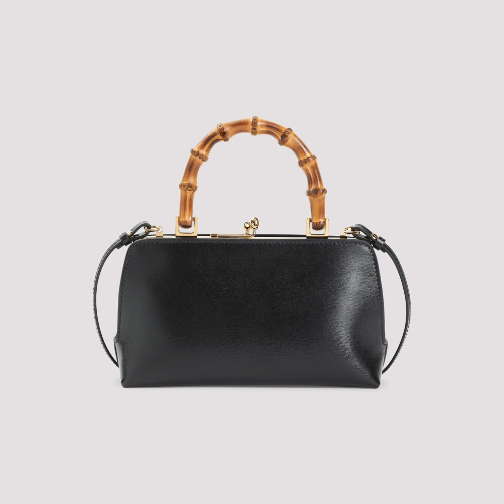 Jil Sander Zwarte Handtas met Bamboe Handvat Black Dames