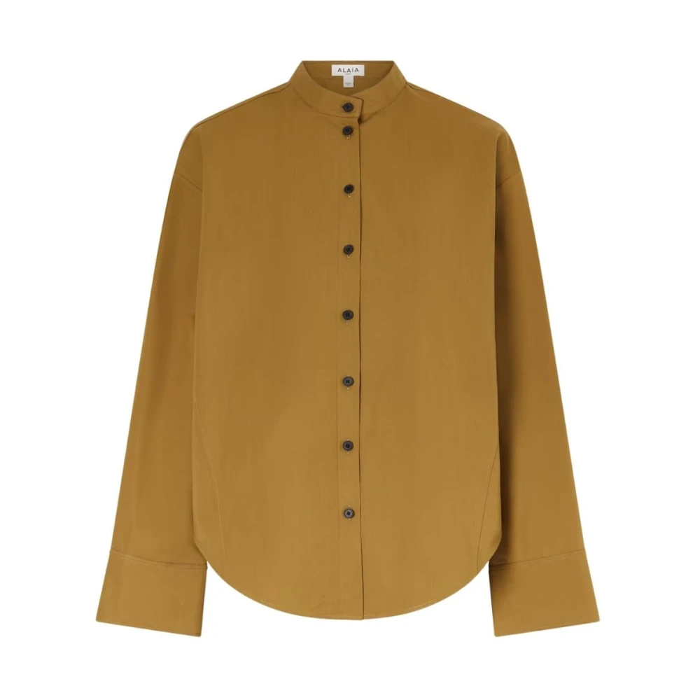 Alaïa Brown Shirts, Female, S, Layered Poplin Shirt