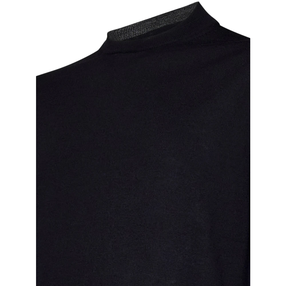 Low Brand Blauwe Merinowol Ronde Hals Sweater Blue Heren