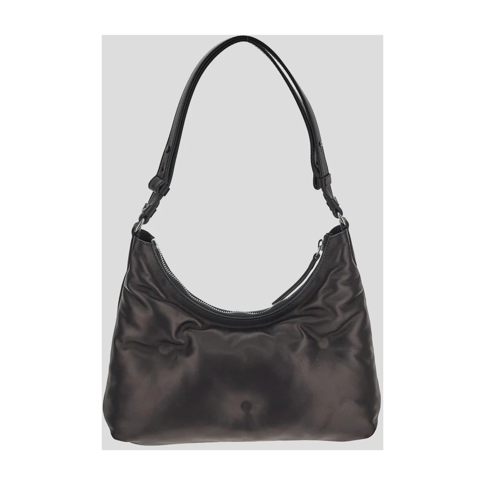 Maison Margiela Stijlvol Leren Hobo Tas Black Dames