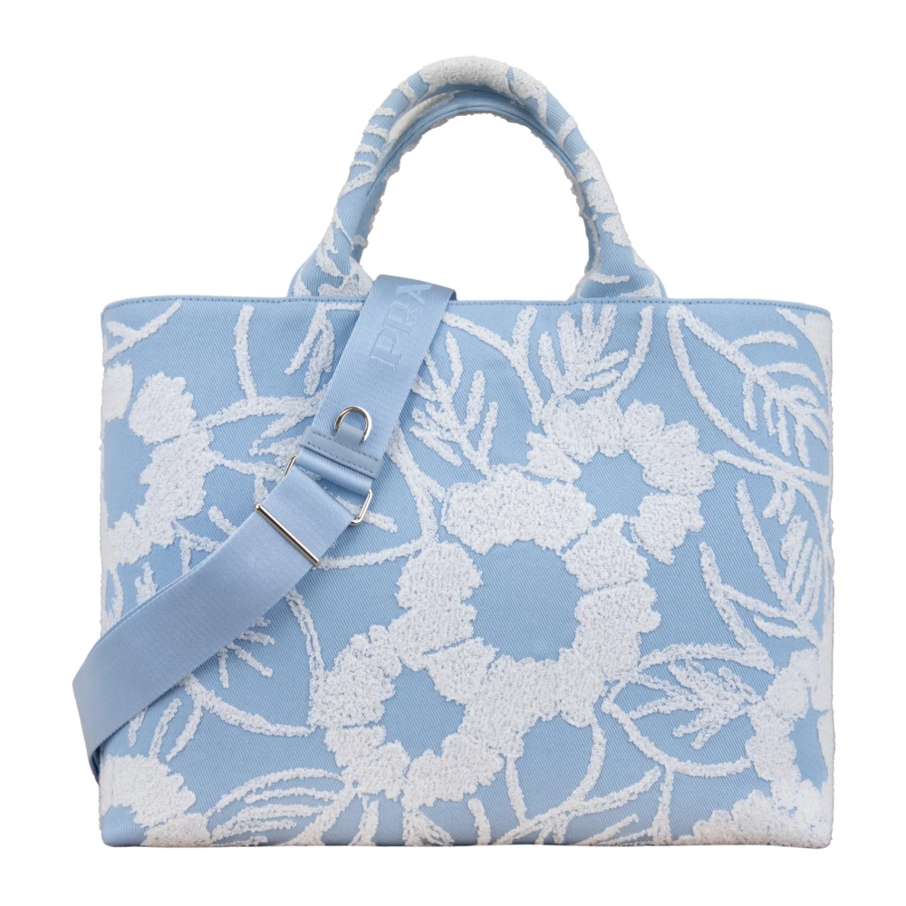 Prada Stoffen Schoudertas Damesstijl Blue Dames