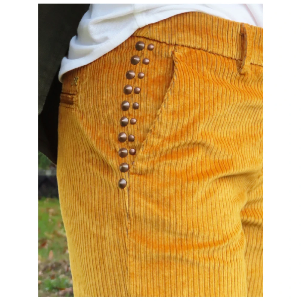 Mason's Wijde Corduroy Broek Yellow Heren