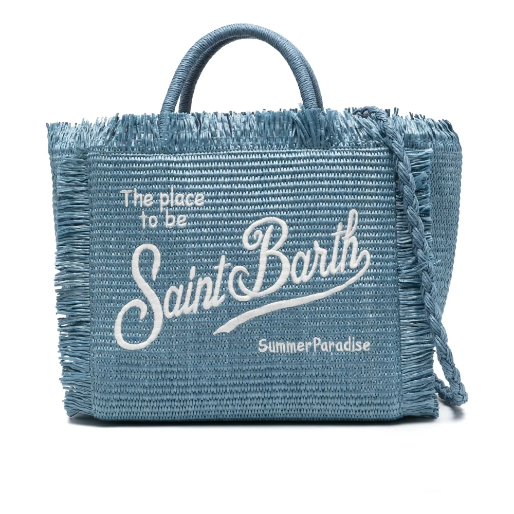 MC2 Saint Barth Colette Straw Beach Bag Blue Dames