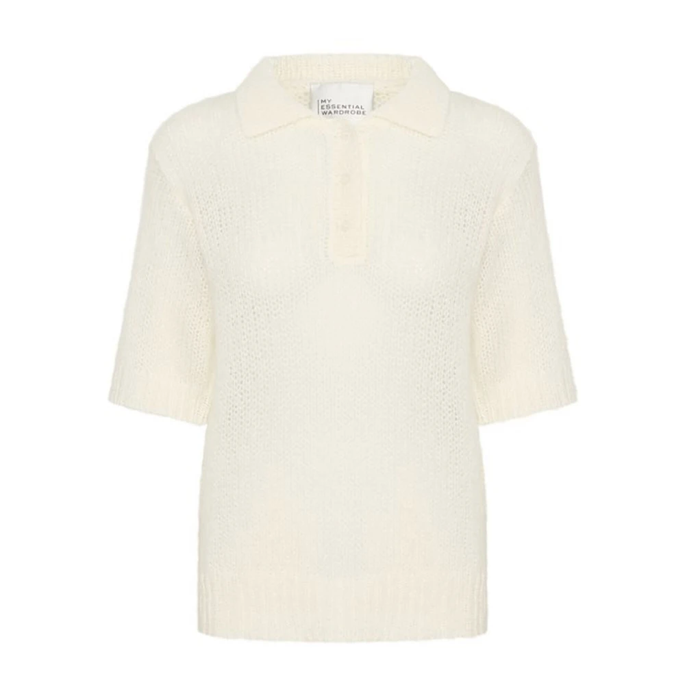 My Essential Wardrobe Snow White Polo Blouse Trui White Dames