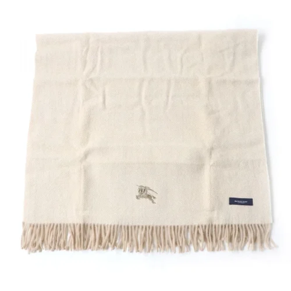 Burberry Vintage Pre-owned Wool scarves Beige Dames