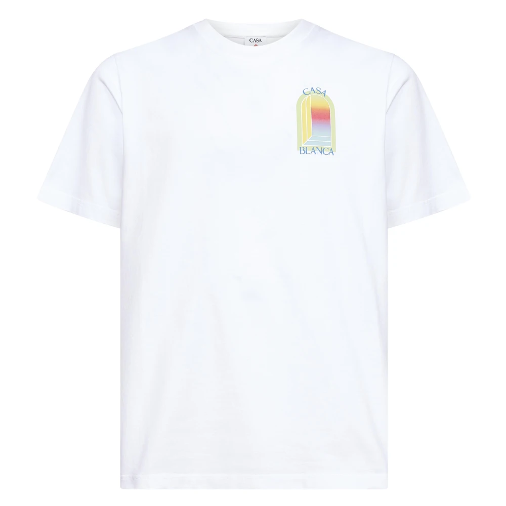 Casablanca Men's White L'arche Short Sleeve T-Shirt - T-Shirts - S - Tops