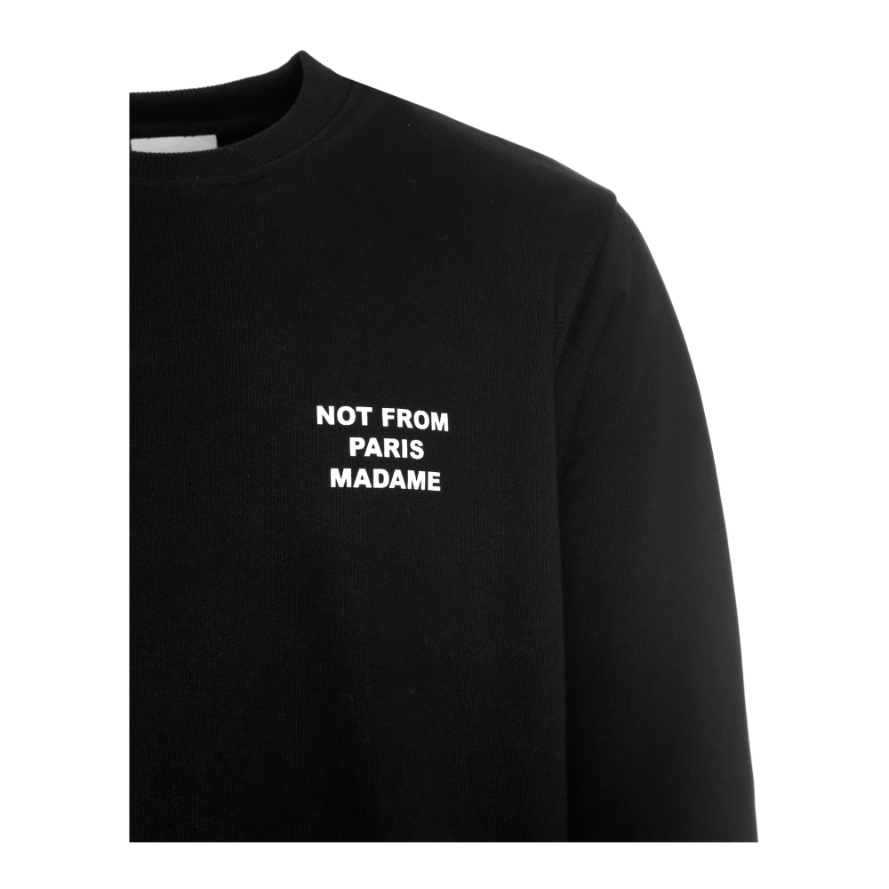 Drole de Monsieur Sweatshirt met Statement Print Losse Pasvorm Black Heren