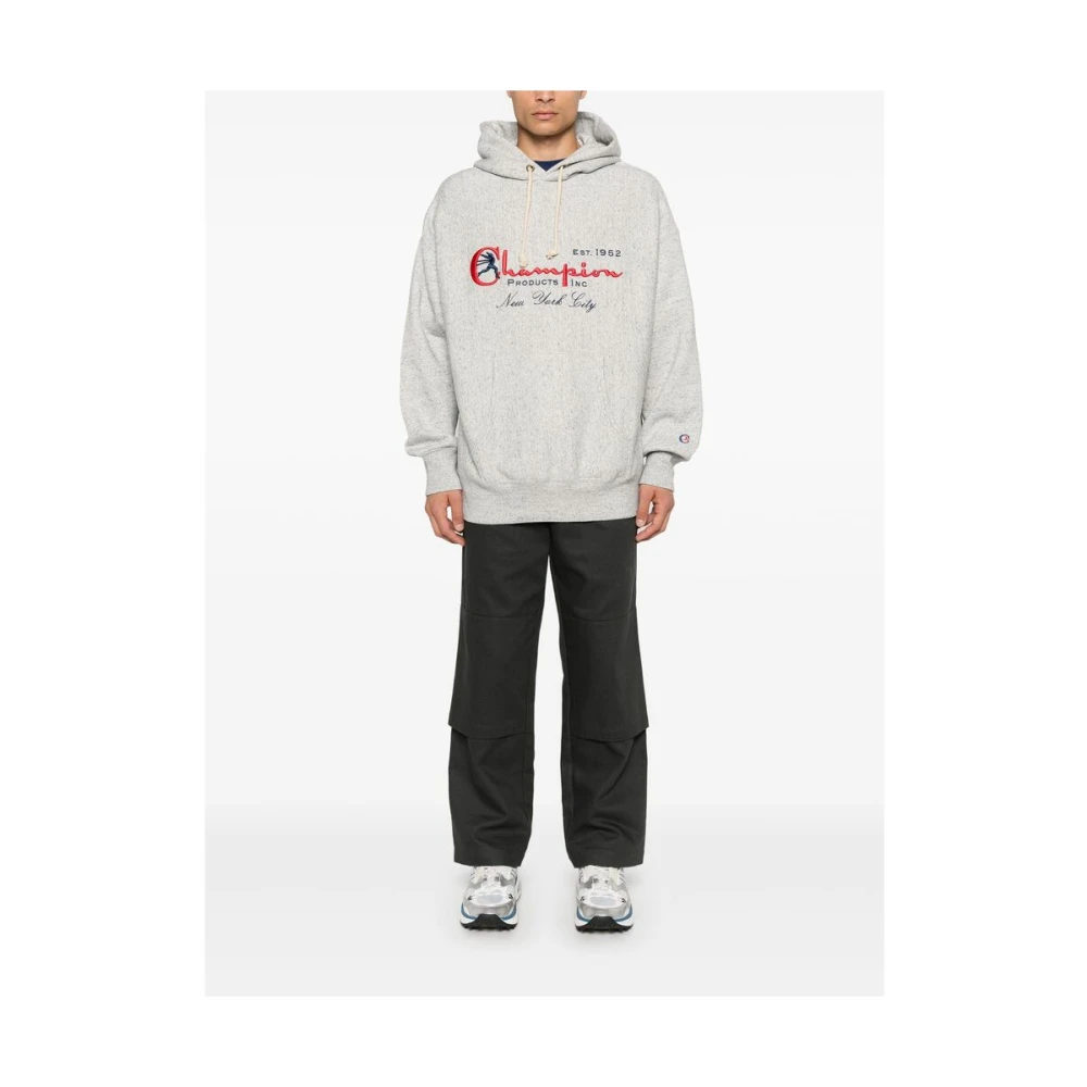 Champion Grijze Melange Hoodie Gray Heren