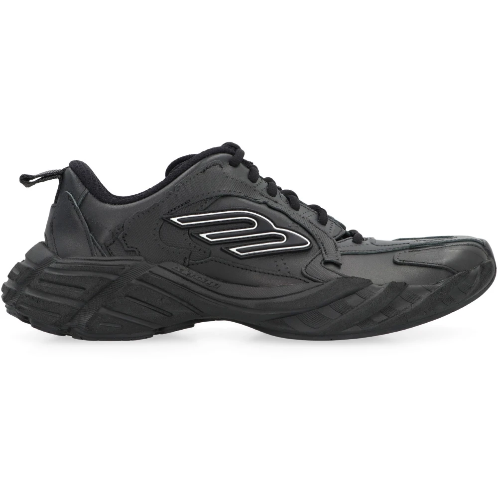 Balenciaga Leren en stoffen lage sneakers Dames Schoenen Zwart