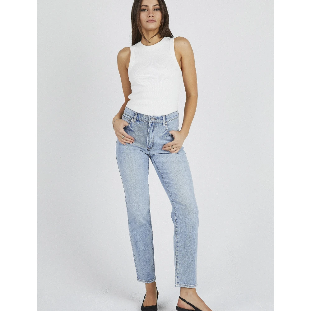 Abrand Jeans Slim Fit Cropped Jeans met Comfort Stretch Blue Dames