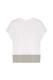 Fabiana Filippi Shirt black label in weiß mit beiger Bordüre