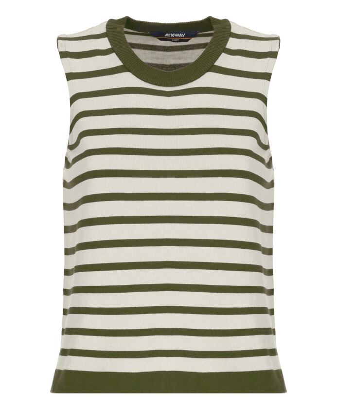 pull-en-coton-raye-vert