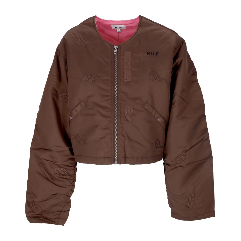 HUF Paisley Satijnen Bomberjack Brown Dames