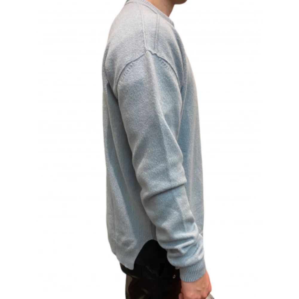 Rick Owens Hemelsblauwe Kasjmier Wollen Trui Gray Heren