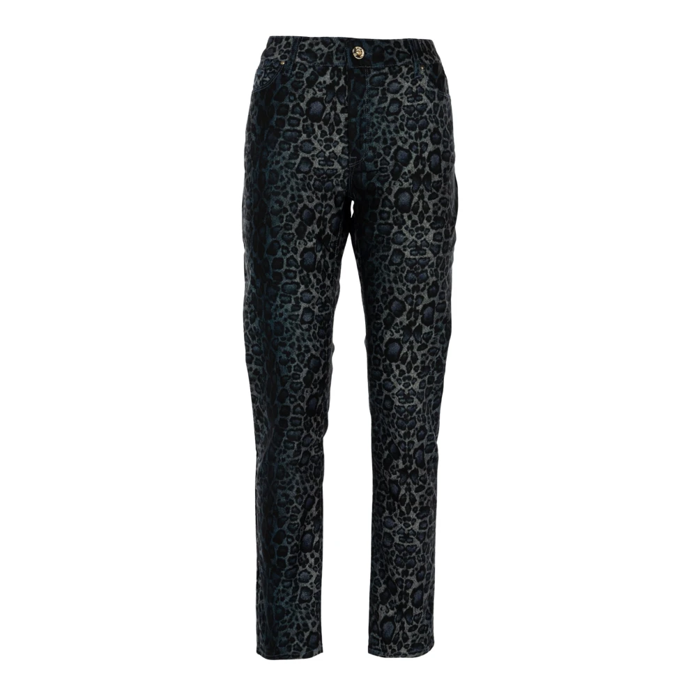 Fracomina Hoge Taille Skinny Animalier Jeans Blue Dames