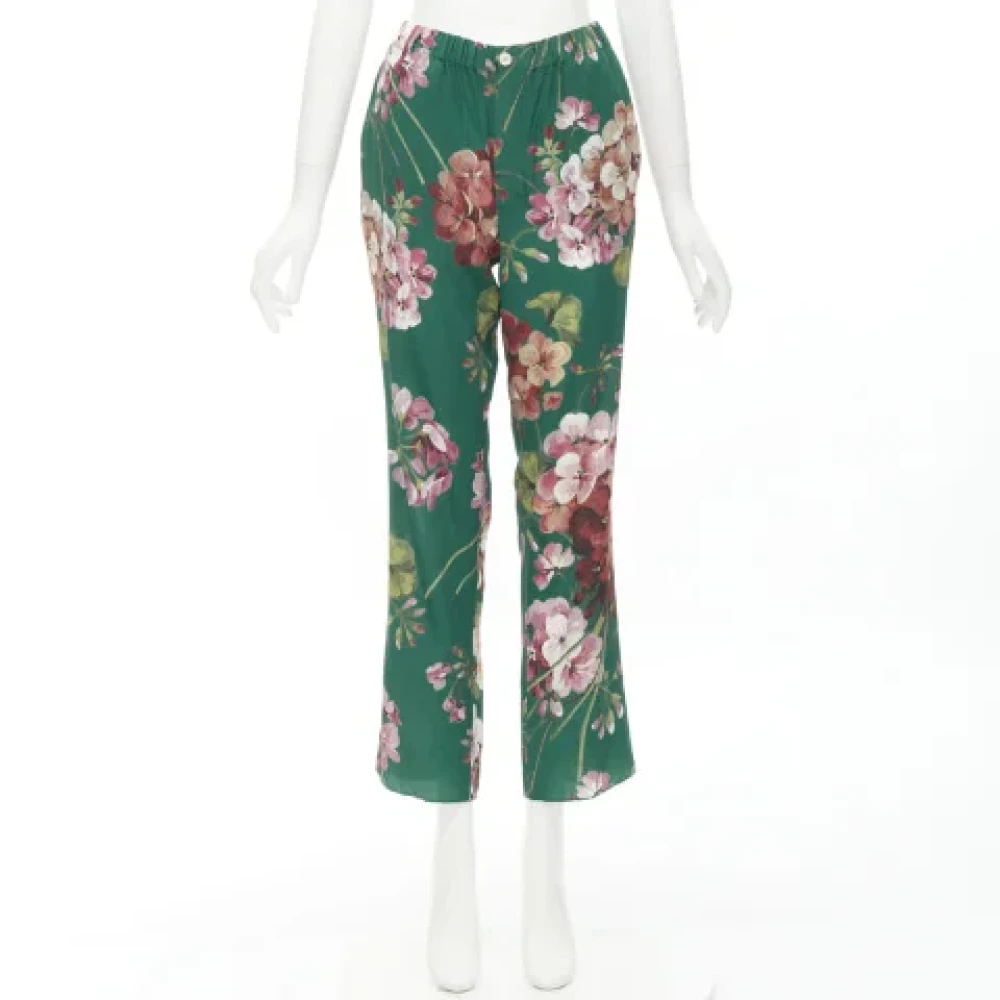 Gucci Vintage Pre-owned Silk bottoms Green Dames