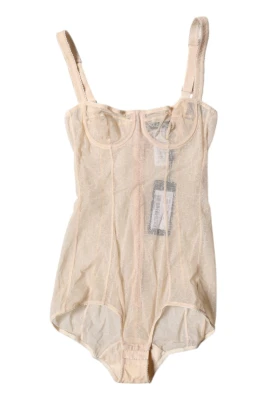 Beige Tulle Balconette Bodysuit