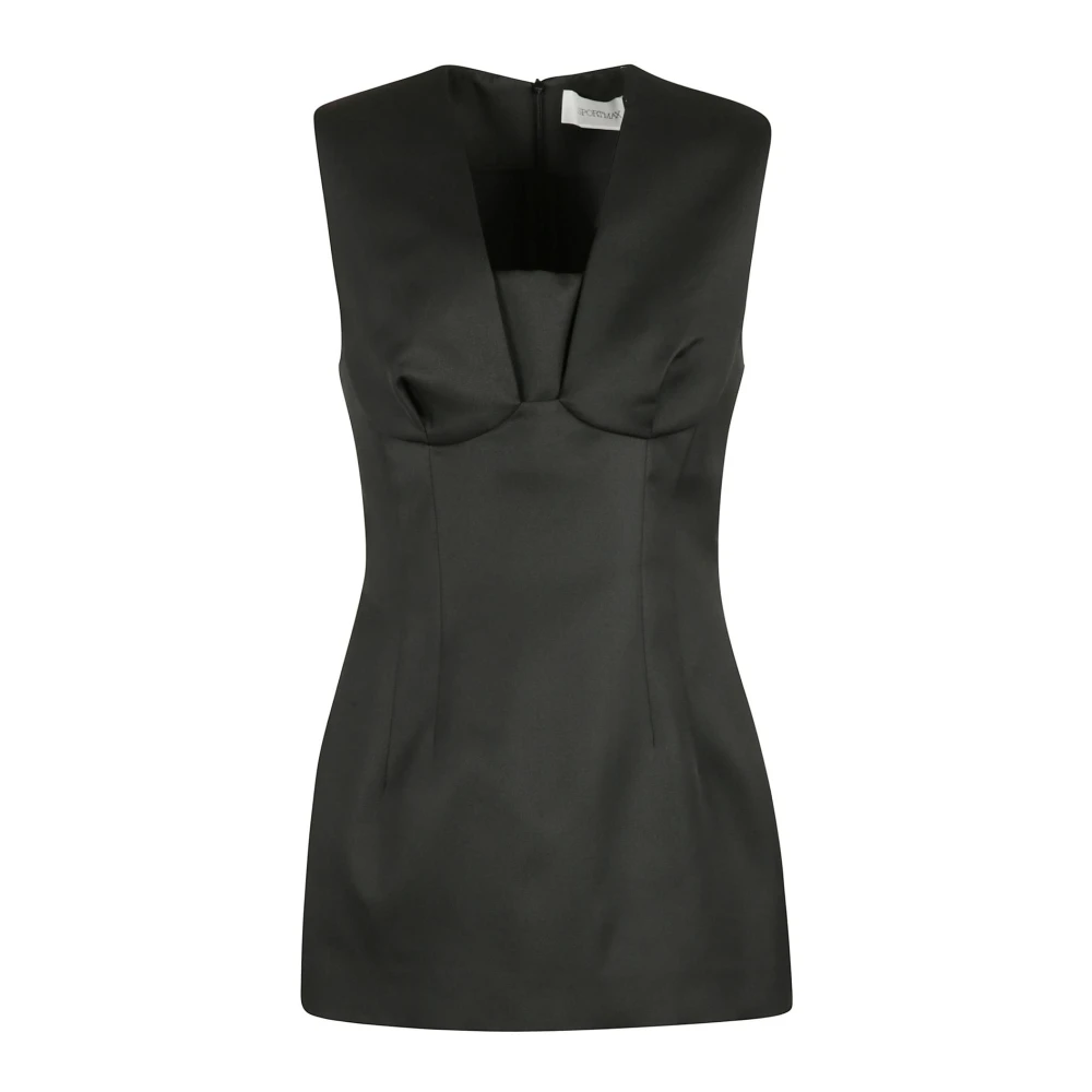 SPORTMAX Stijlvol geweven vest in zwart Black Dames