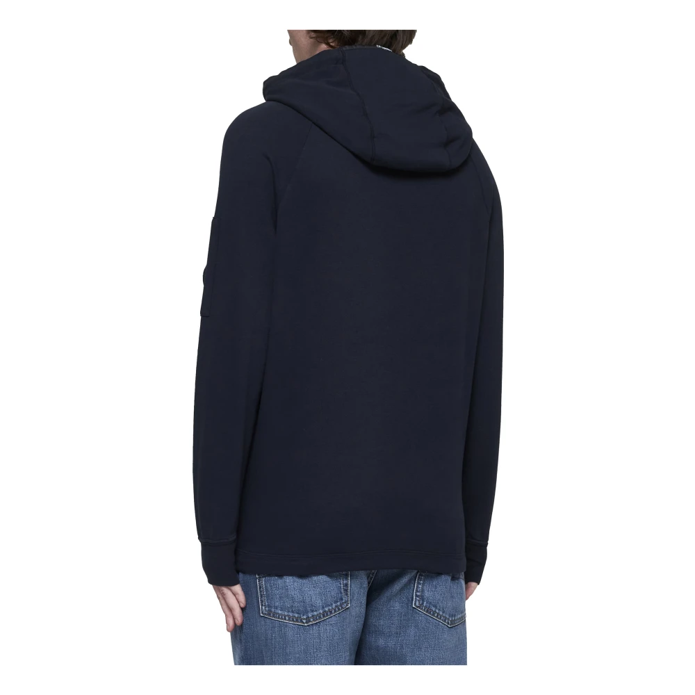 C.P. Company Fleece Cotton Hoodie Blue Heren