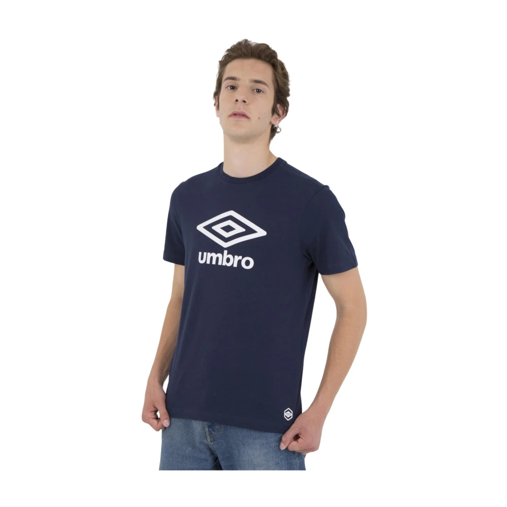 Umbro Grote Logo Katoenen T-shirt voor Heren Blue Heren