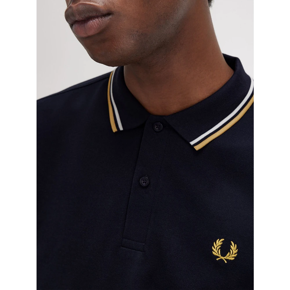 Fred Perry Twin Tipped Polo Shirt Blue Heren