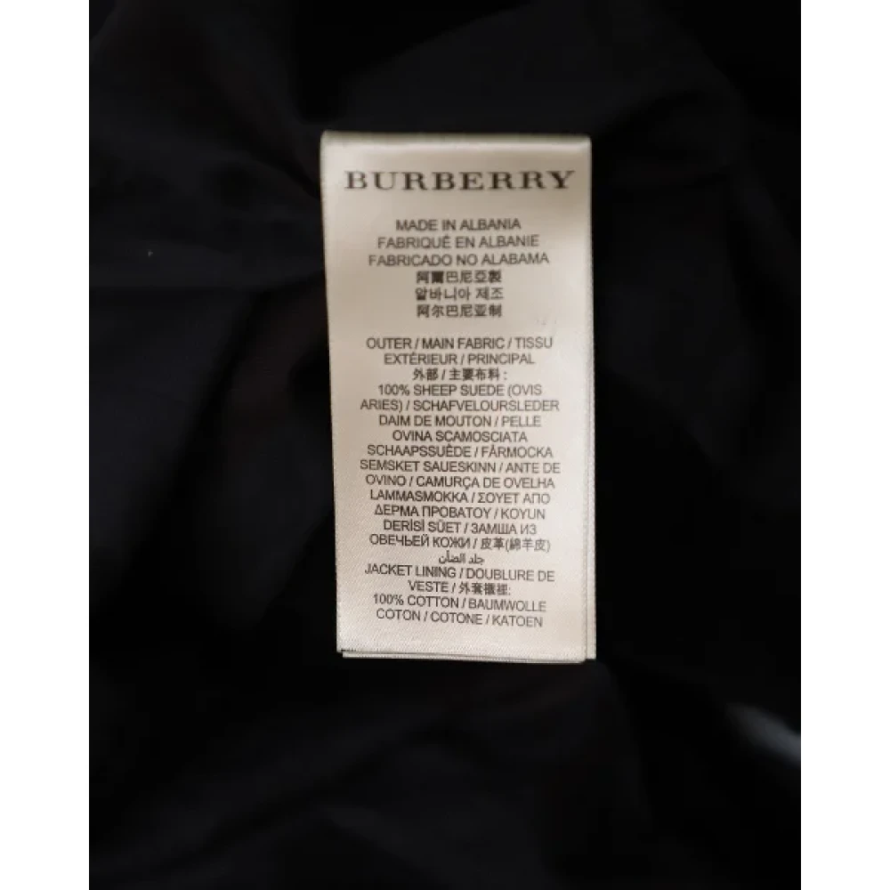 Burberry Vintage Pre-owned Suede outerwear Black Dames