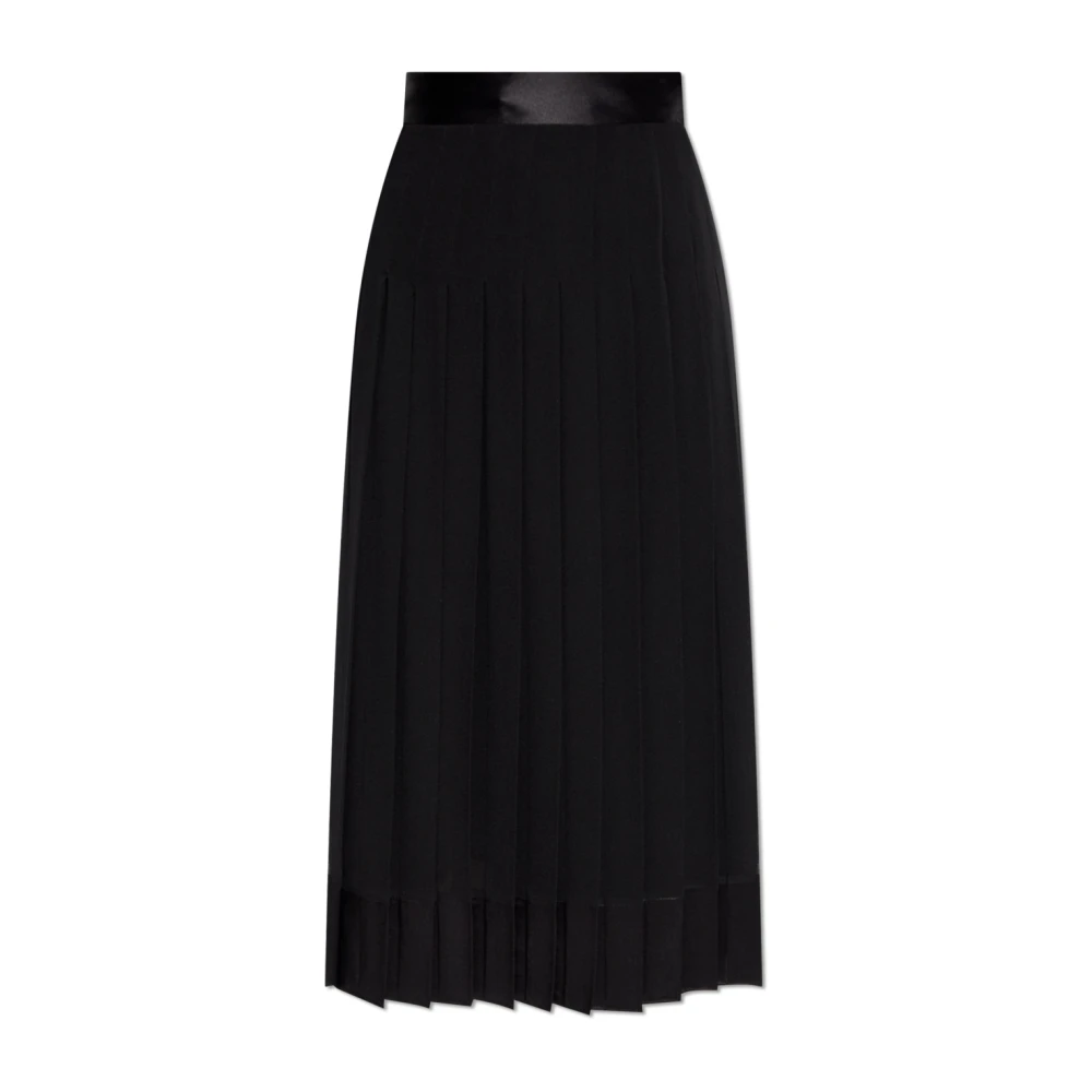 Dolce & Gabbana Black Midi Skirts, Female, M, Silk Skirt