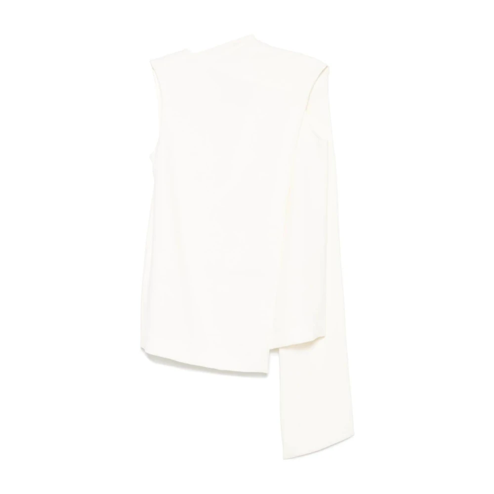 Alberto Biani Witte Wraparound Style Mouwloze Top White Dames